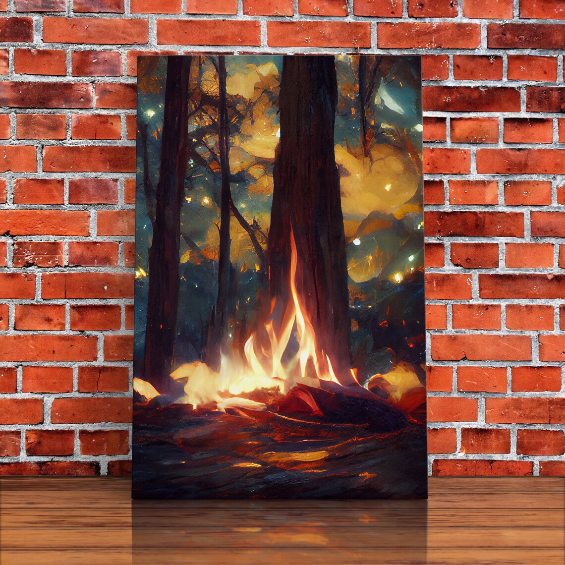 Abstract Campfire Art Print, Living Room Wall Art - Image 5