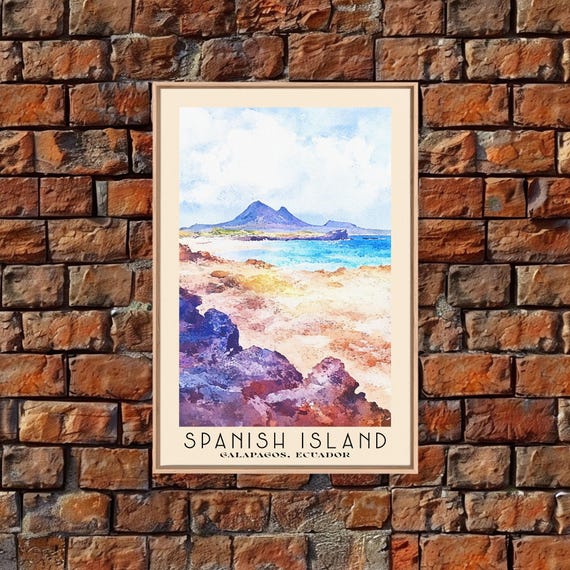Spanish Island Galapagos Watercolor Print Vacation Gift Wall Art Vacation Wall Art Vacatation Beach Decor Beach Or Lakehouse Art