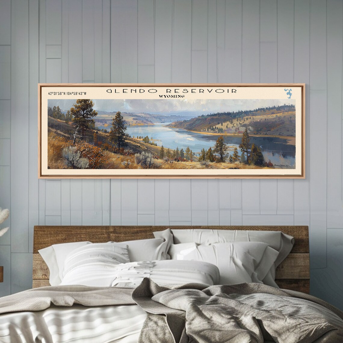 Glendo Reservoir Wyoming Rolling Hills Blue Valley Water Poster - Image 4