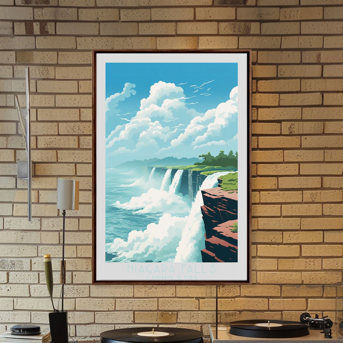 Niagara Falls Canada USA Thundering Cascades Misty Cliffs Poster - Image 2