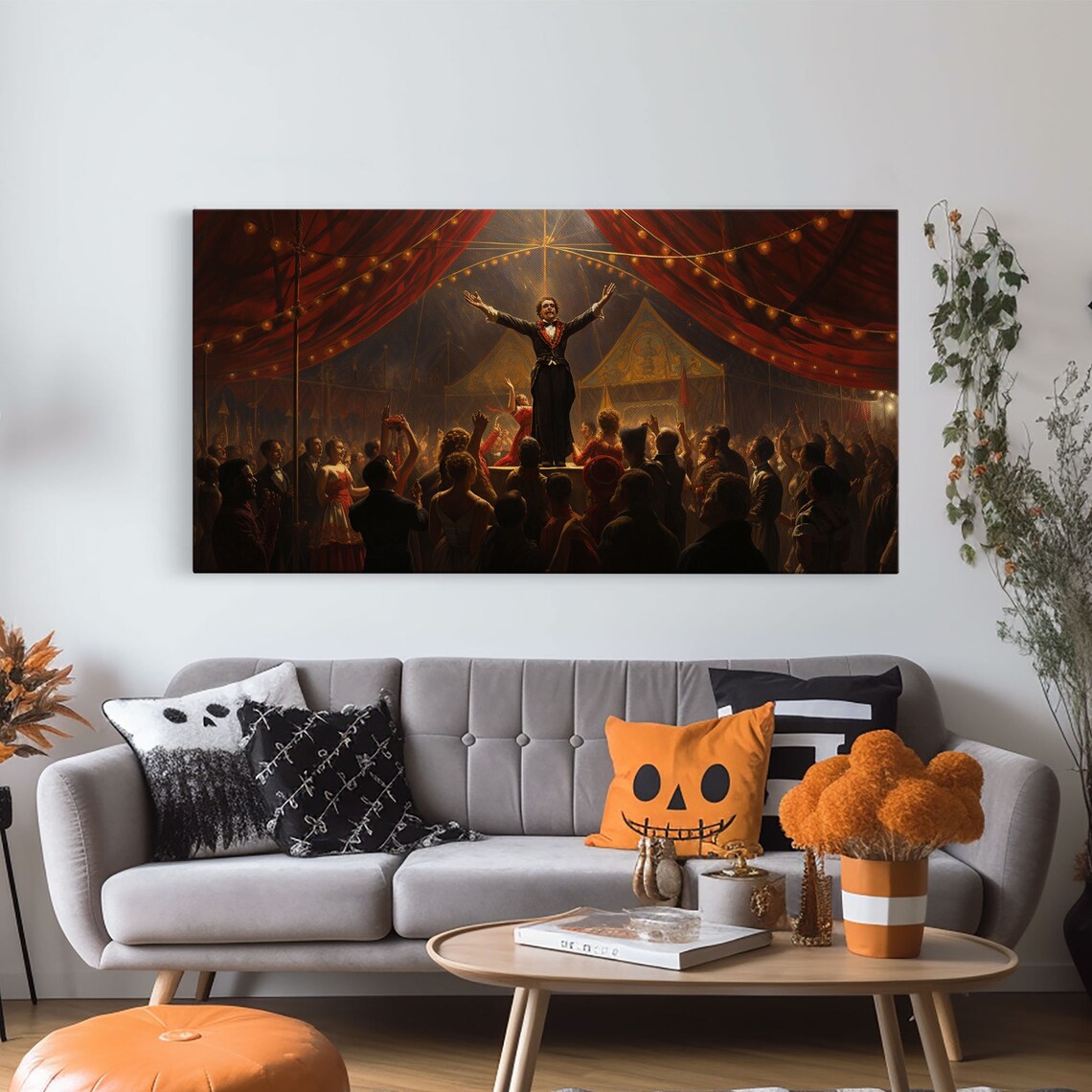 Cursed Circus Ringmaster Grand Tent Stage Spotlight Vintage Horror Poster - Image 5