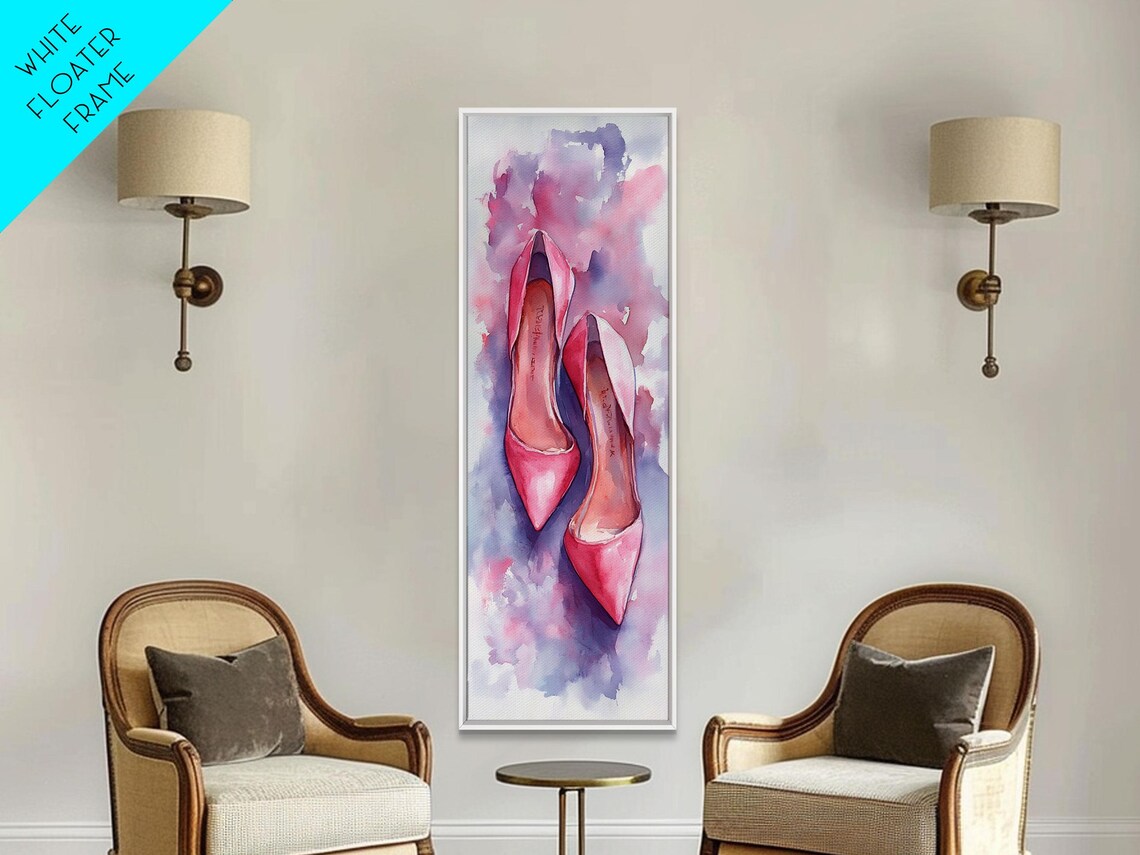 Pink High Heels Watercolor Elegant Feminine Fashion Art Poster - Image 4