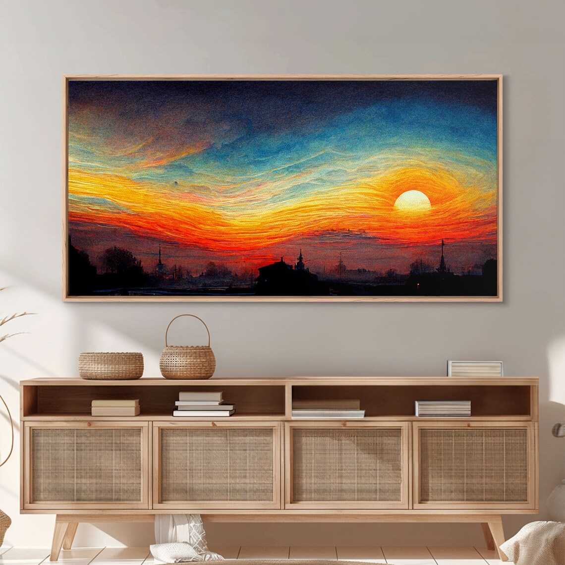 Beautiful Sunset Ink Painting Style Art Print - Image 4