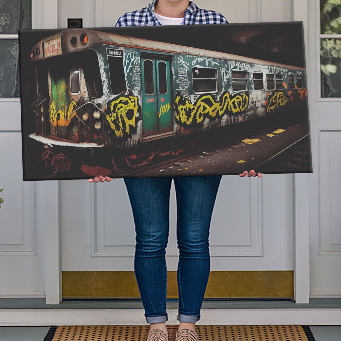 Graffiti Subway Car Wall Art Print, Unique Decor - Image 4