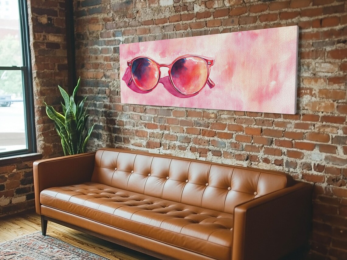 Retro Sunglasses Art Print, Pink Boho Bedroom Decor - Image 2
