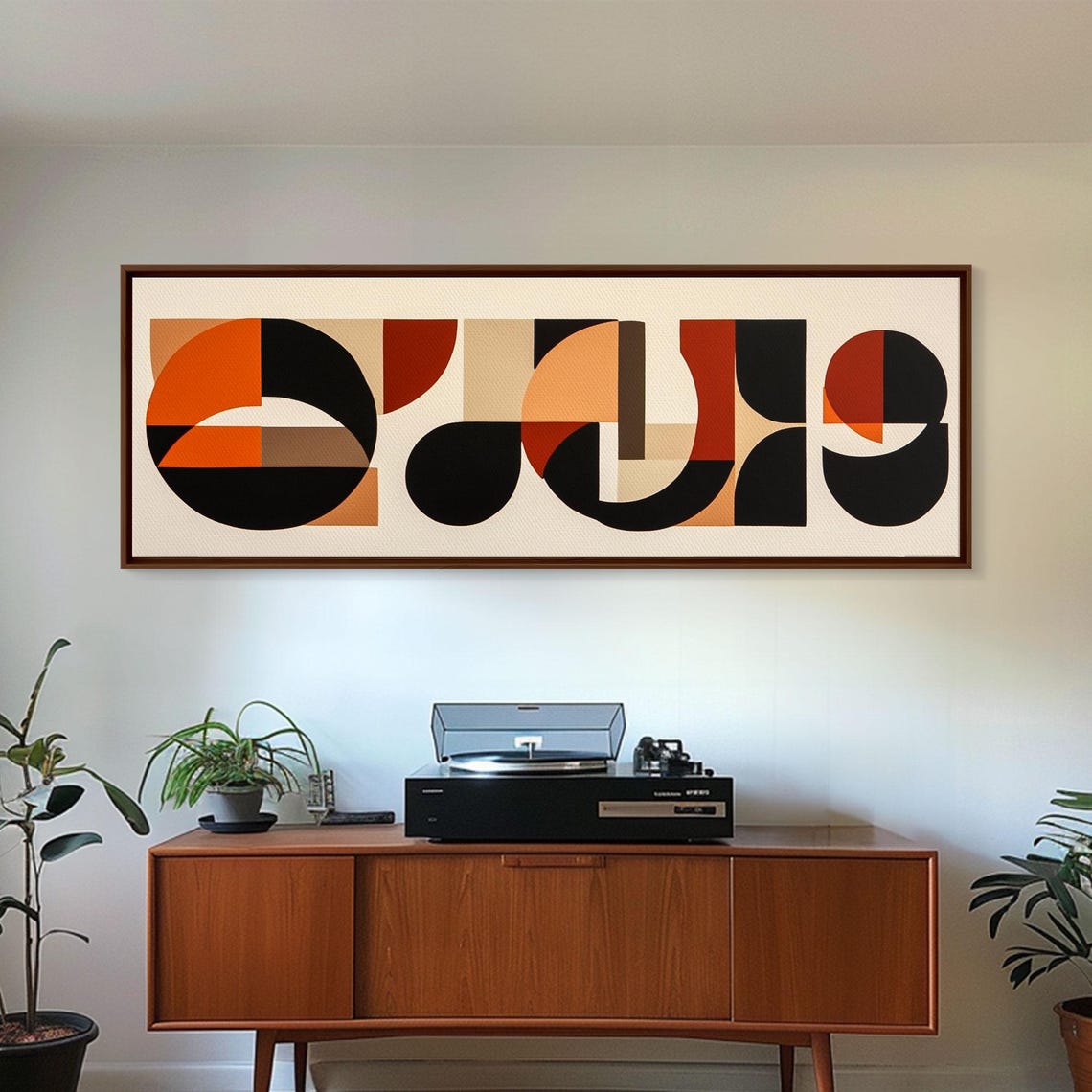 Geometric Circles Mid Century Modern Abstract Terracotta Art Poster - Image 6