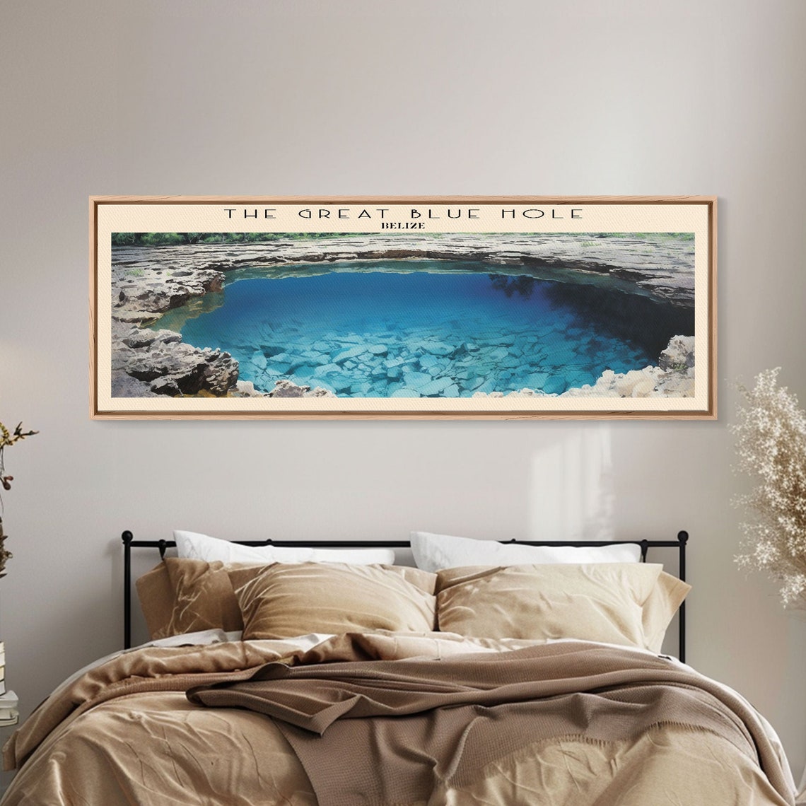 Great Blue Hole Belize Turquoise Sinkhole Reef Panoramic Travel Poster - Image 2