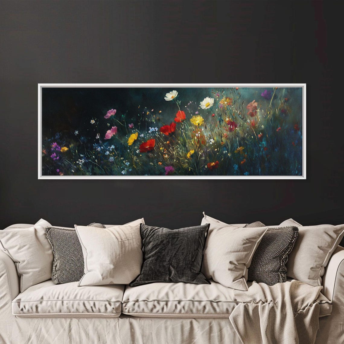 Wildflowers At Midnight Colorful Blooms On Dark Navy Background Poster - Image 6