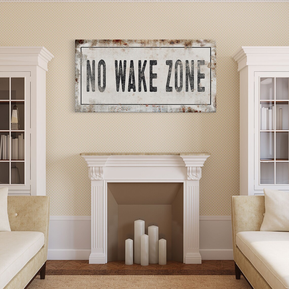 No Wake Zone Sign Art Print, Lake House Decor - Image 4
