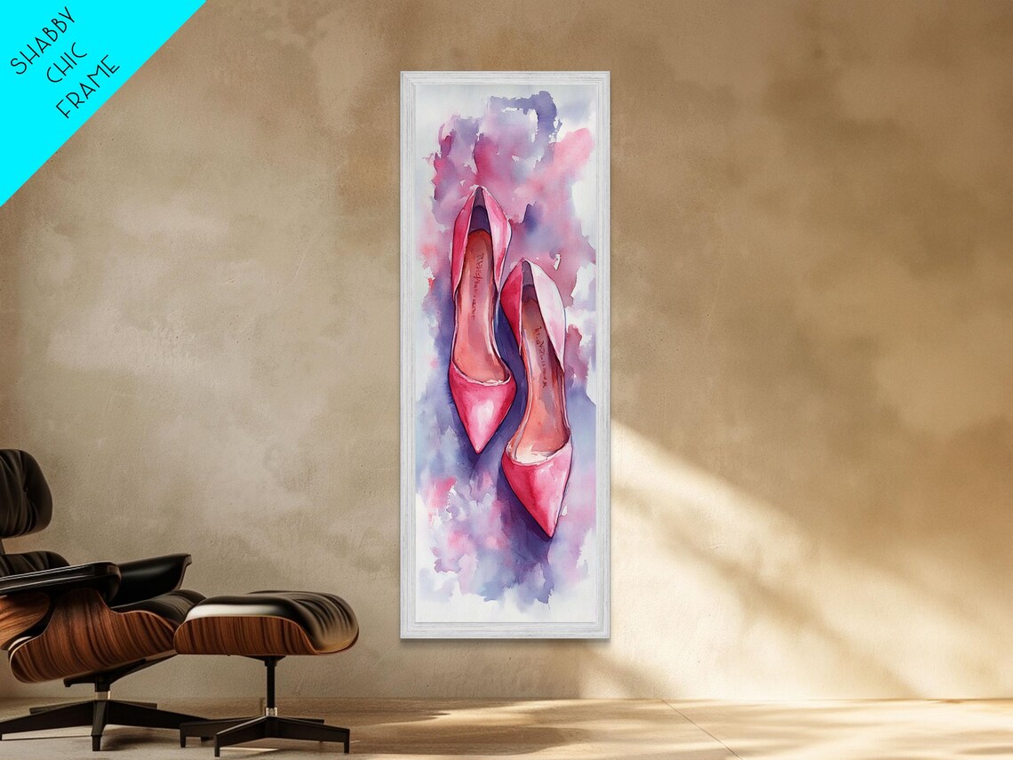 Pink High Heels Watercolor Elegant Feminine Fashion Art Poster - Image 5
