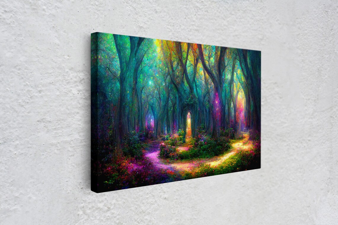 Fantasy Forest Landscape Art Print, Magical Forest - Image 4