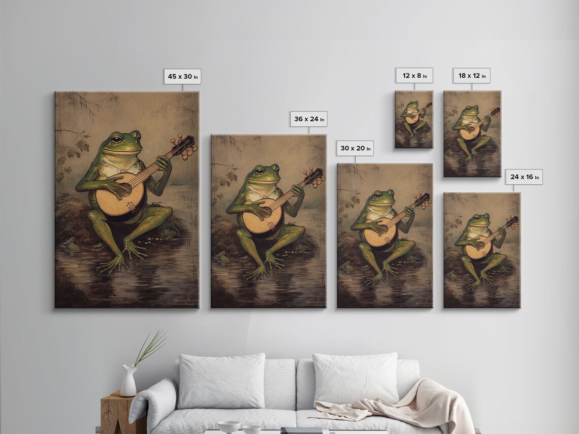 Banjo Toad Frog Funny Vintage Retro Poster Print - Image 2