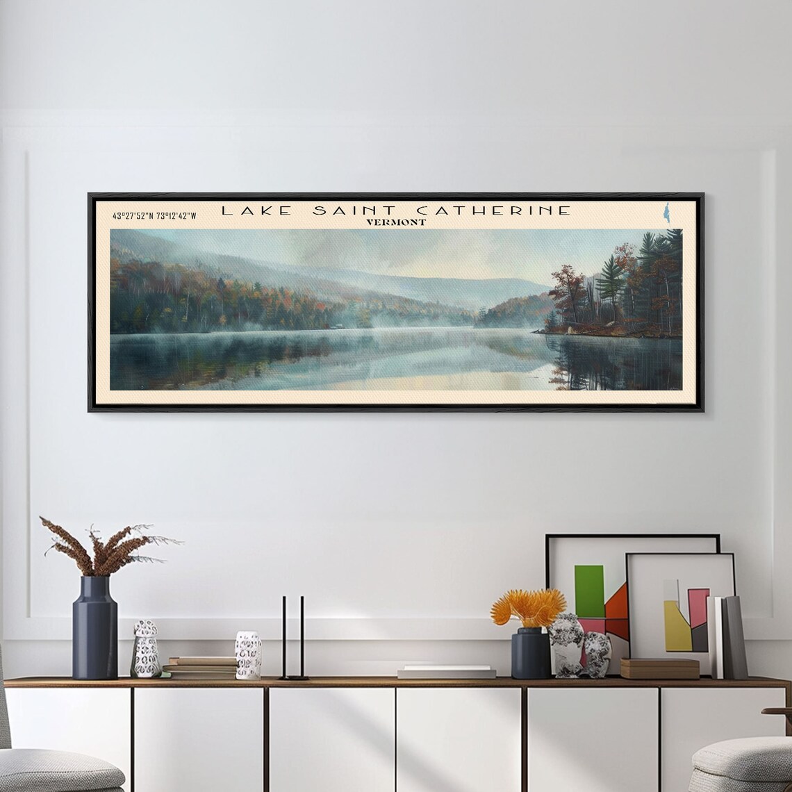 Lake Saint Catherine Travel Poster, Minimalist Decor - Image 2