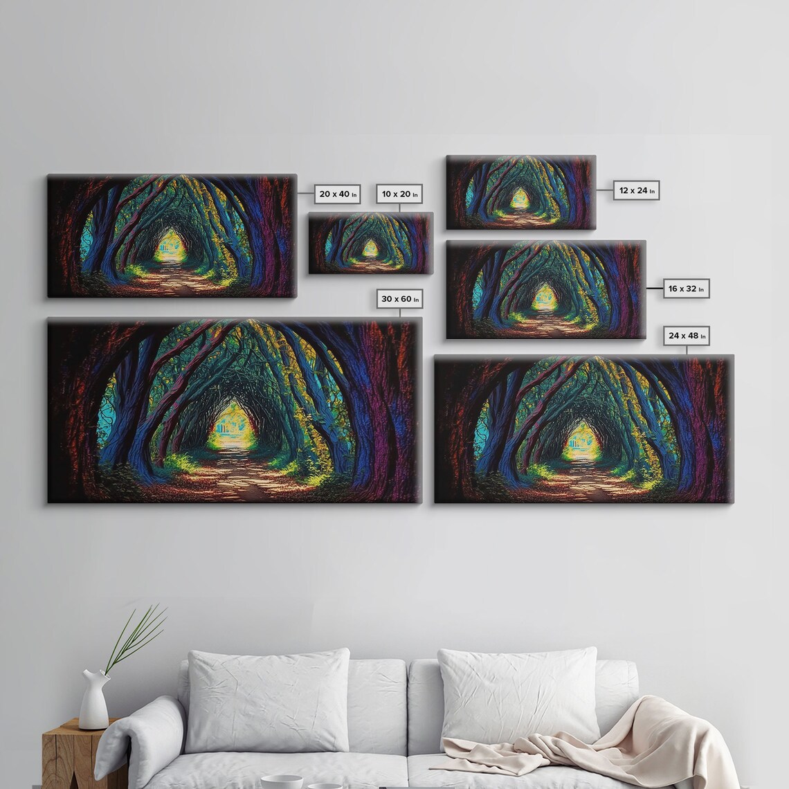 The Path Through The Trees Fantasy Art Framed Print Rpg Concept Art Magical Glowing Forest - Image 2