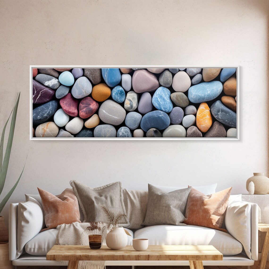 Lake Bed Stones And Rocks Photography Art Print - Image 4