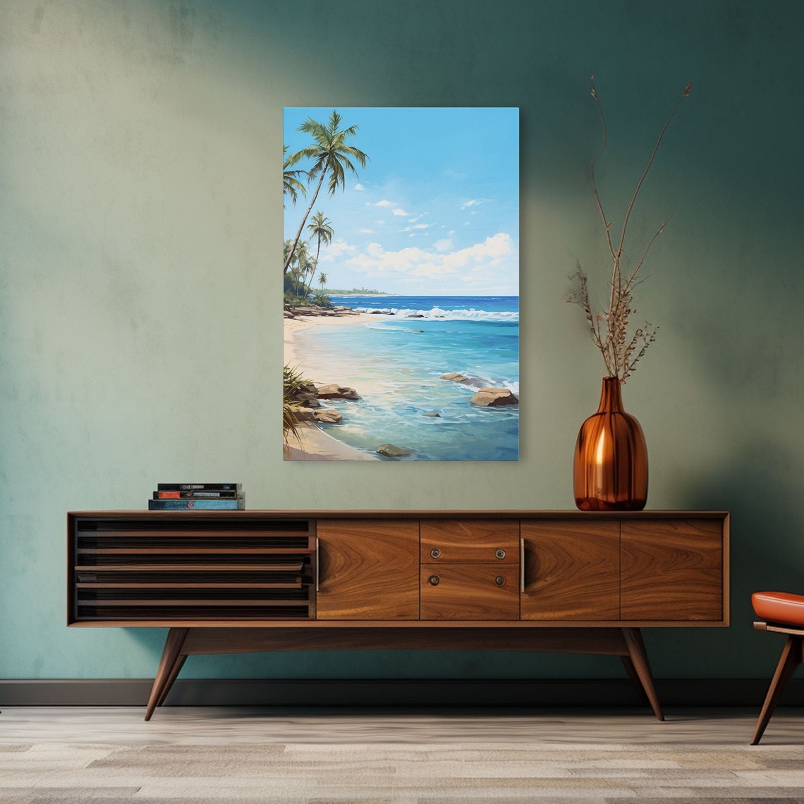 Tropical Palm Tree Beach Turquoise Ocean Sunny Island Getaway Poster - Image 4