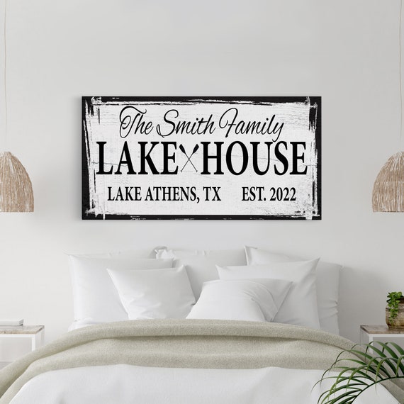 Personalized Lake House Sign Print Lakehouse Decor Established Sign Lake House Wall Art Cool Lakehouse Art Custom Lakehouse
