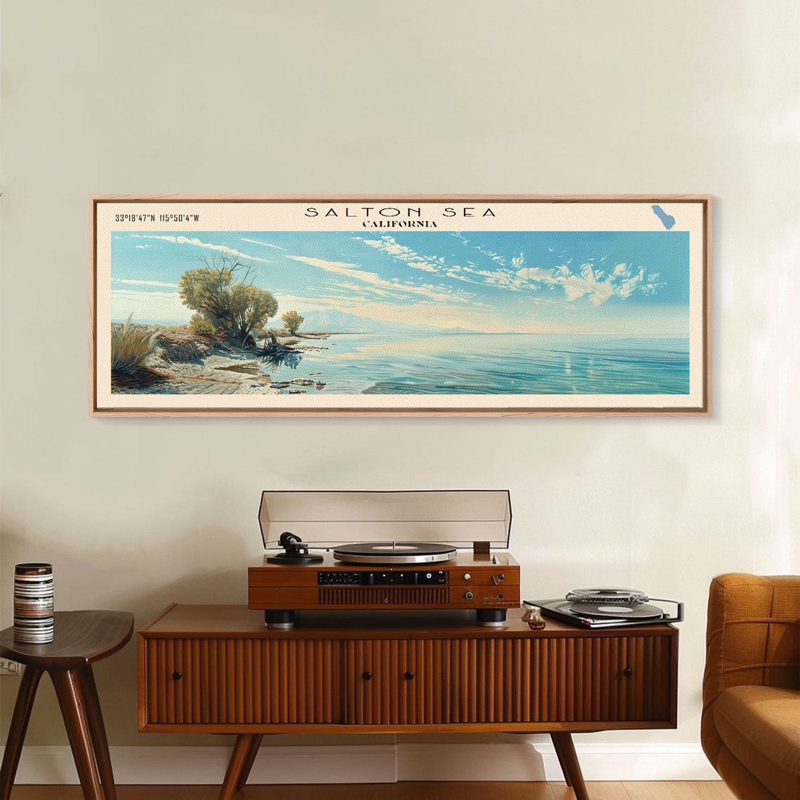 Salton Sea California Turquoise Desert Sea Bright Sky Travel Poster - Image 5