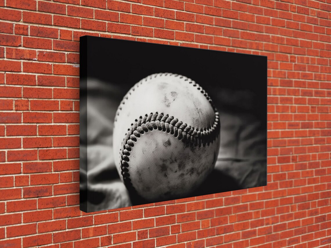 Black and White Baseball Player Poster Art Print - Image 2