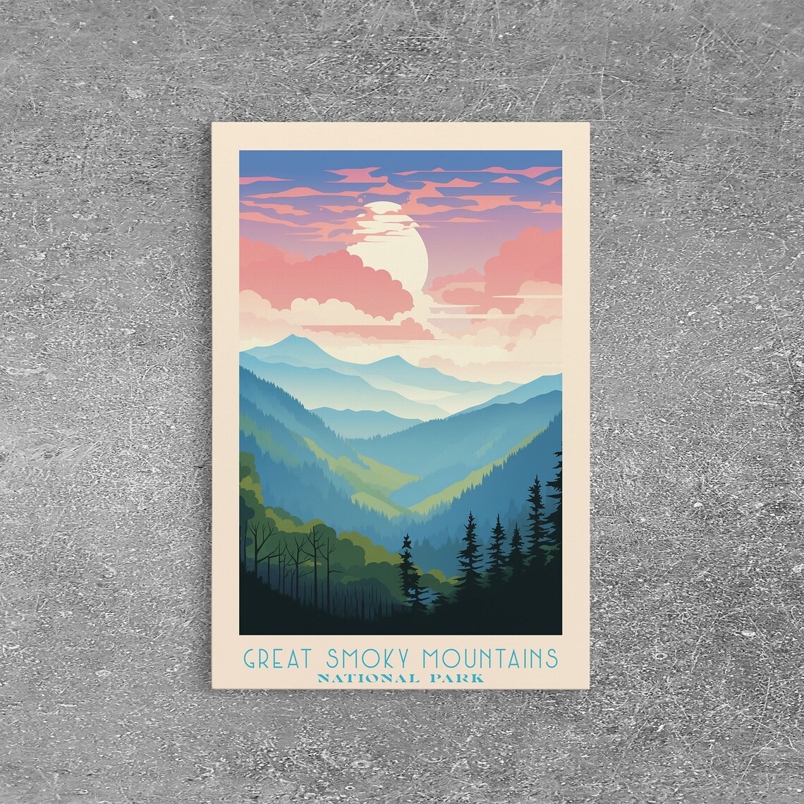 Great Smoky Mountains National Park, Mid-Century Art Print