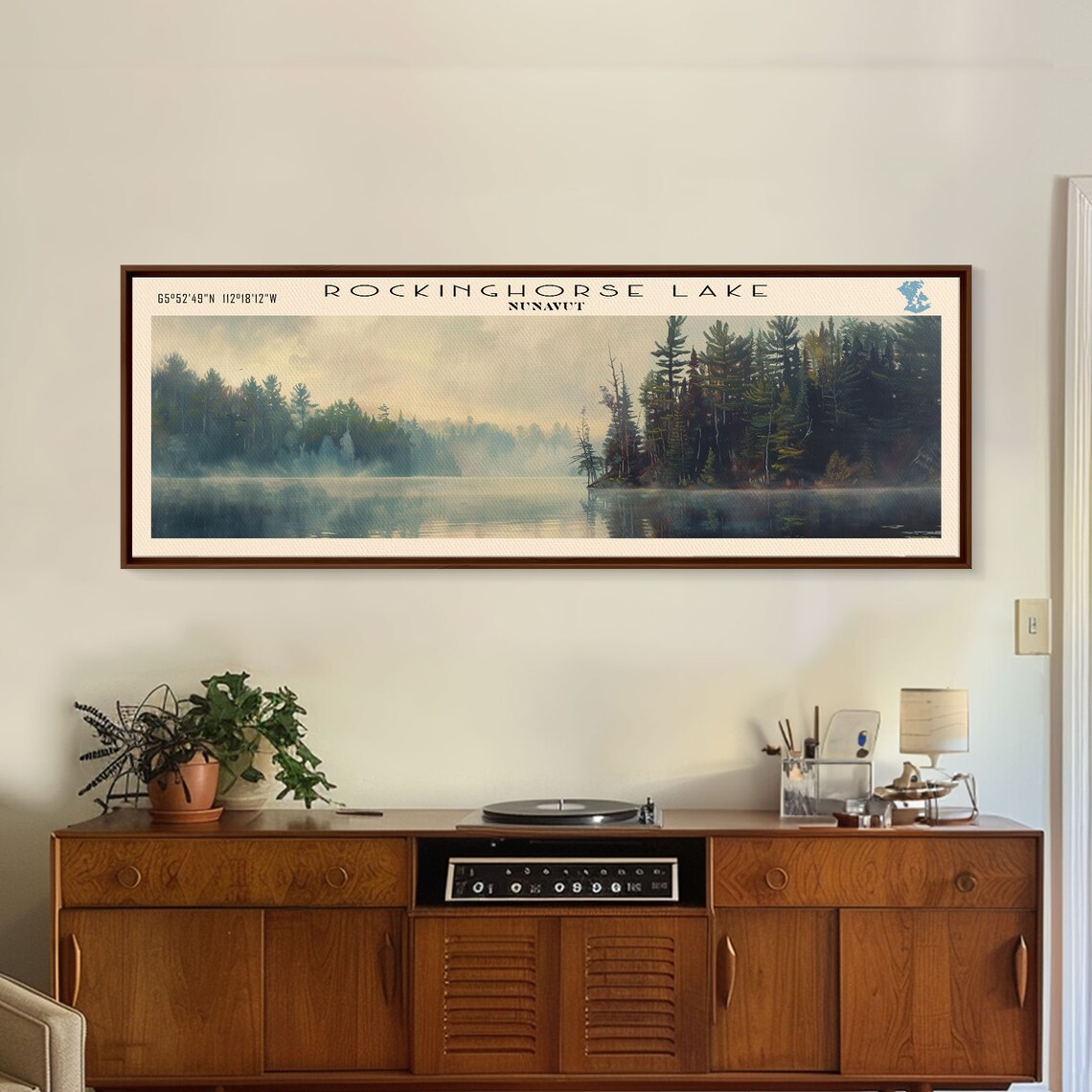 Rockinghorse Lake Nunavut Misty Pine Forest Still Water Travel Poster - Image 5