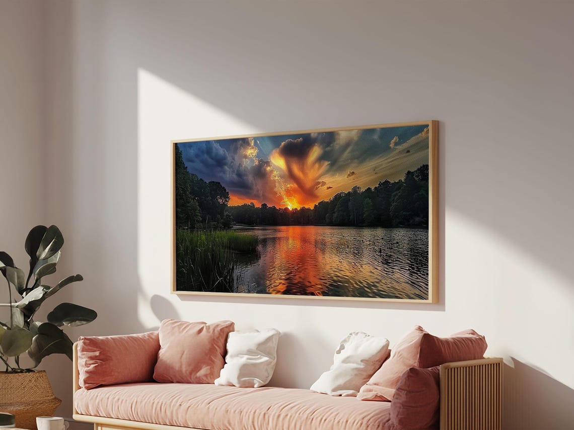 The Ozarks Framed Print Panoramic Photography Style Wall Art Lake House Decor - Image 5