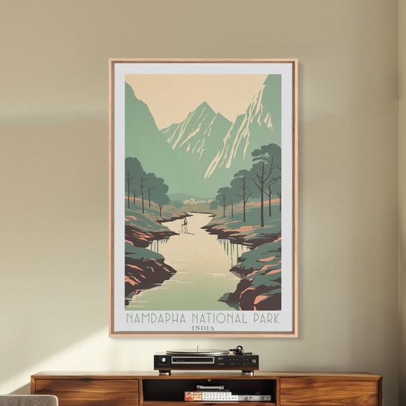 Namdapha National Park Travel Poster Print Framed Wall Art Metal Wall Art India Art Gift For Him Original Wall Art Travel Gift