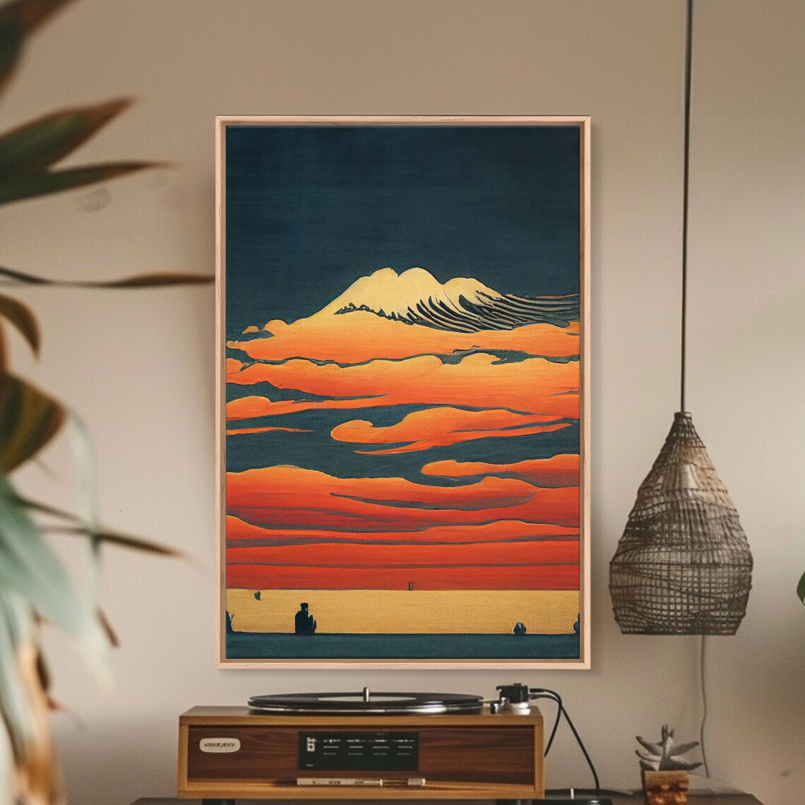 Hokusai-Inspired Sunrise Over Mountains Art Print - Image 4