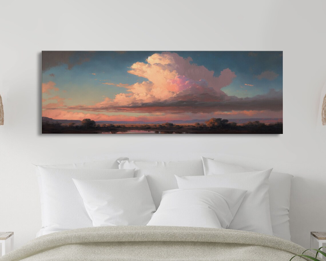 Texas Prairie Sunset Watercolor Landscape Art Print