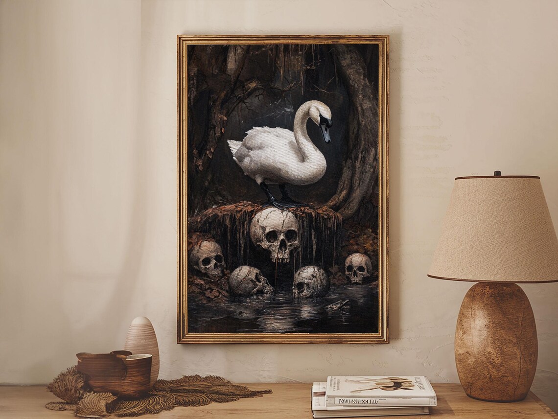 Black Swan Gothic Halloween Art Print, Dark Academia - Image 5