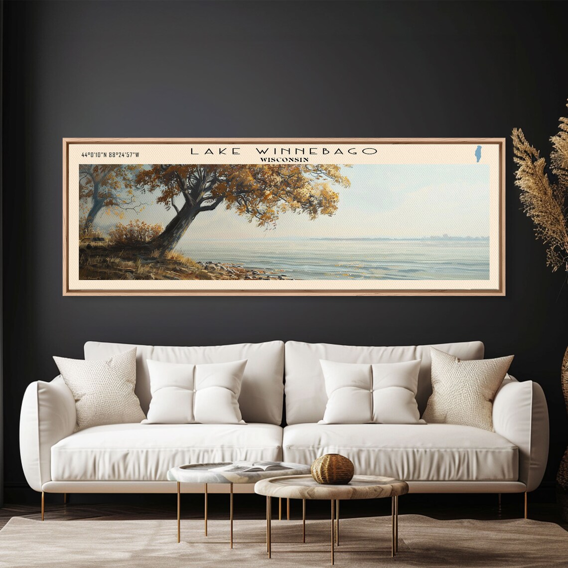 Lake Winnebago Travel Poster, Landscape Art Print