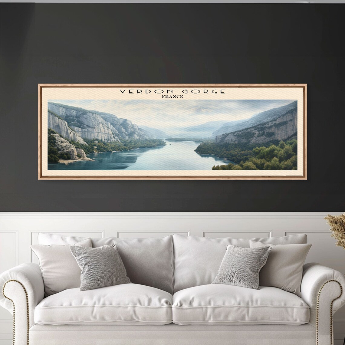 Verdon Gorge France Turquoise River White Cliffs Panoramic Poster - Image 3