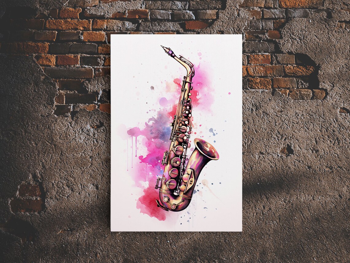 Saxophone Graffiti Wall Art, Musician Art Print