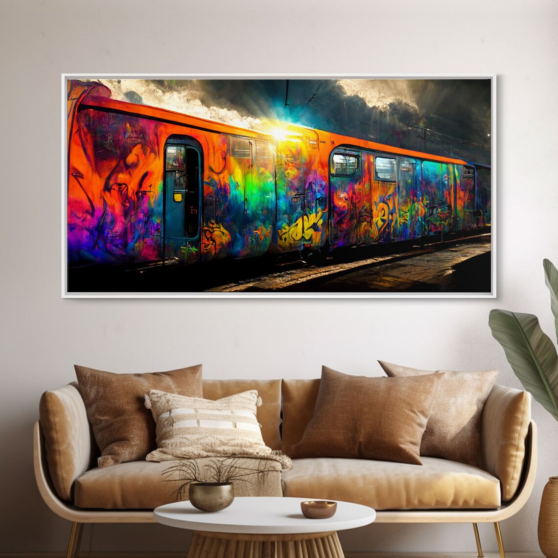 Train Car Graffiti Art Print, Urban Rail Decor