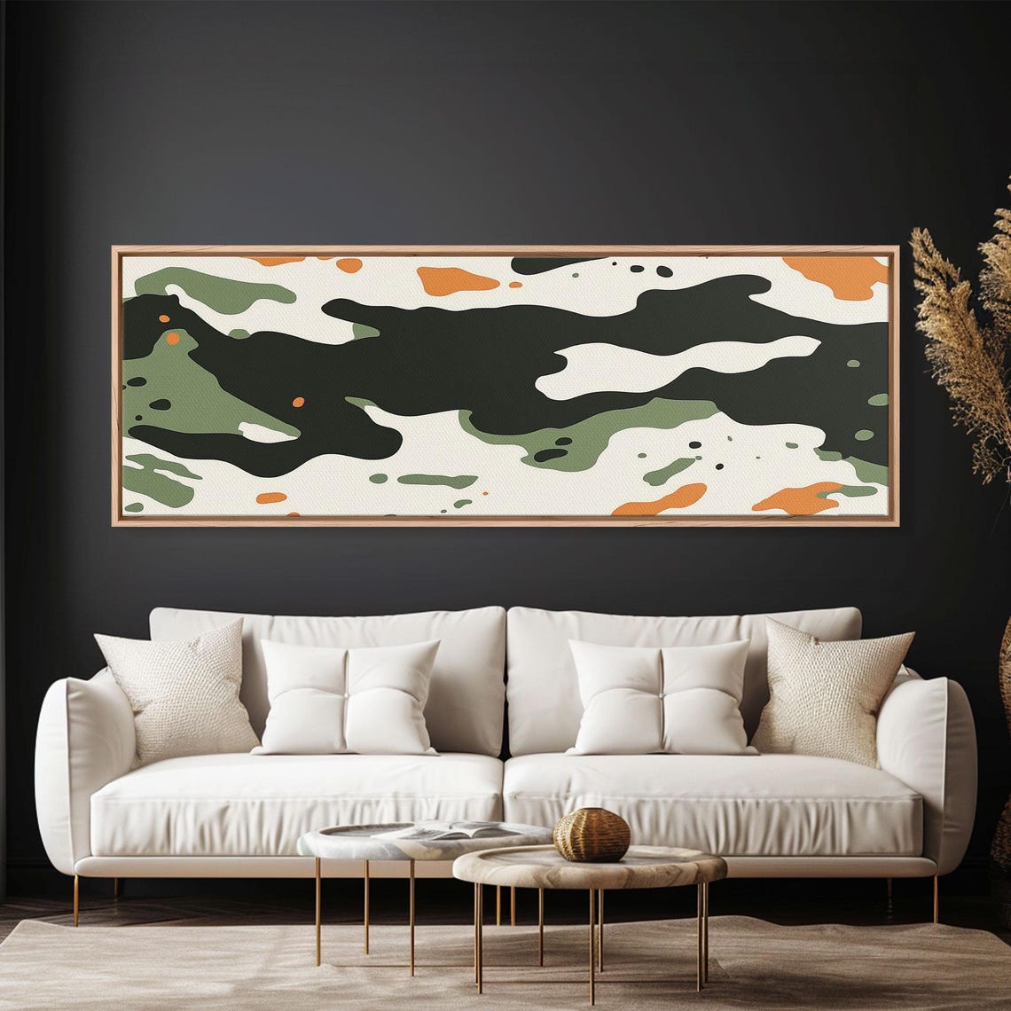 Modern Camo Pattern Abstract Sage Green Bold Graphic Art Poster - Image 3