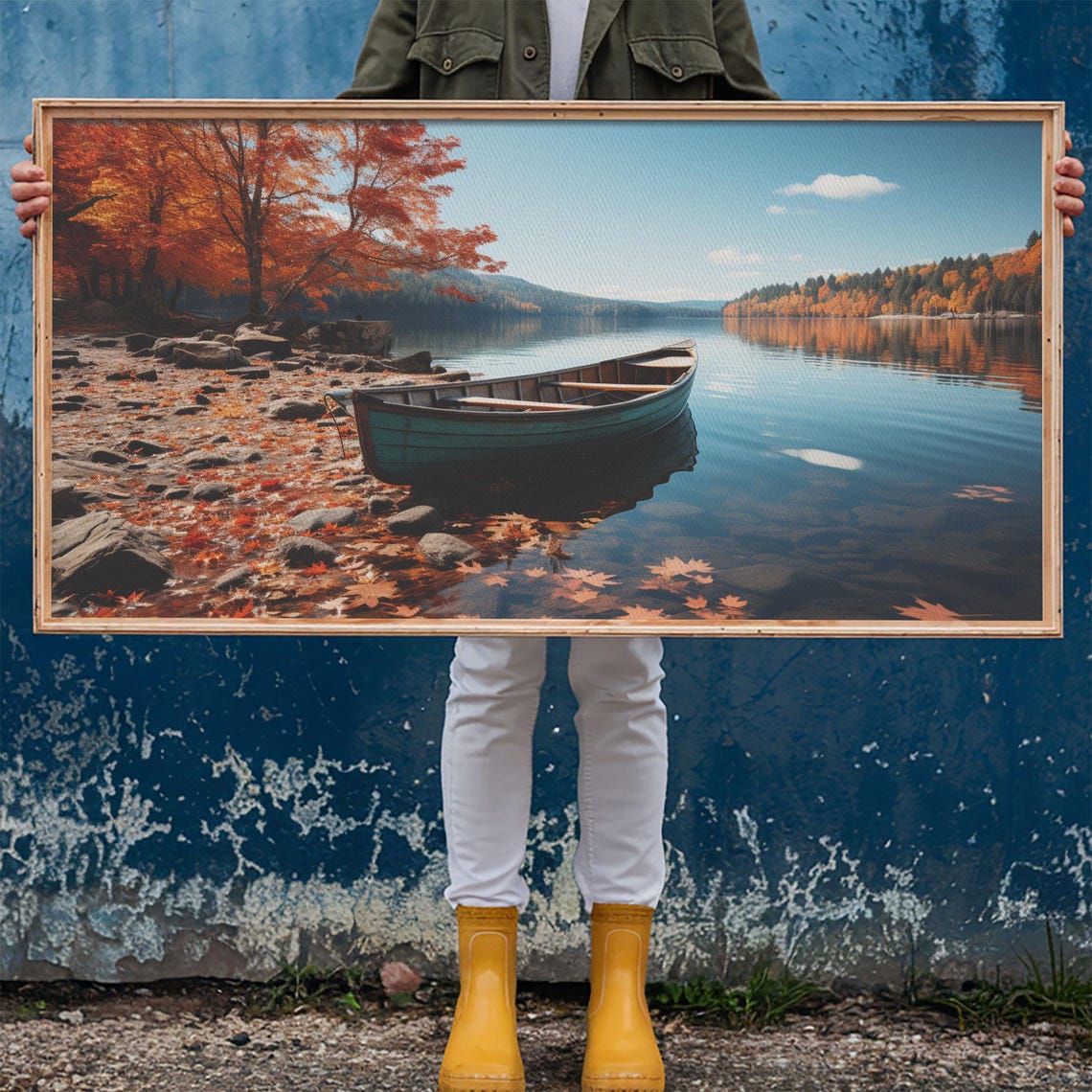 Pacific Northwest Photography Print Beautiful Lake With Canoe In The Fall Framed Print Photography Decor Fall Decor - Image 6