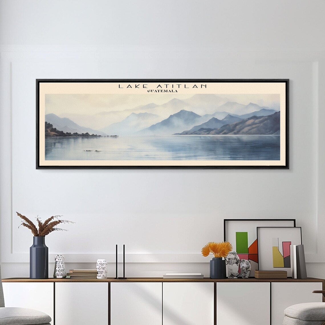 Lake Atitlan Guatemala Travel Poster, Panoramic View - Image 3