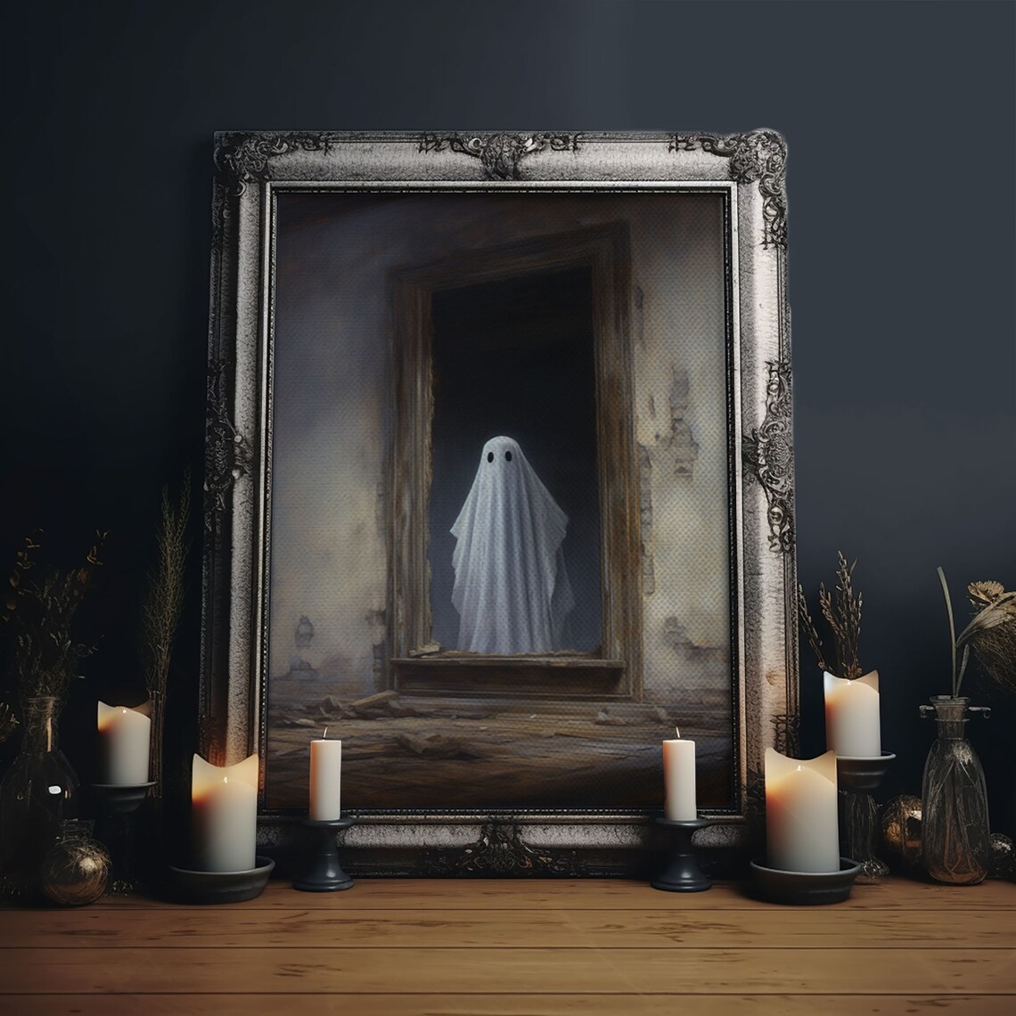 Ghost In The Mirror Gothic Victorian Art Print