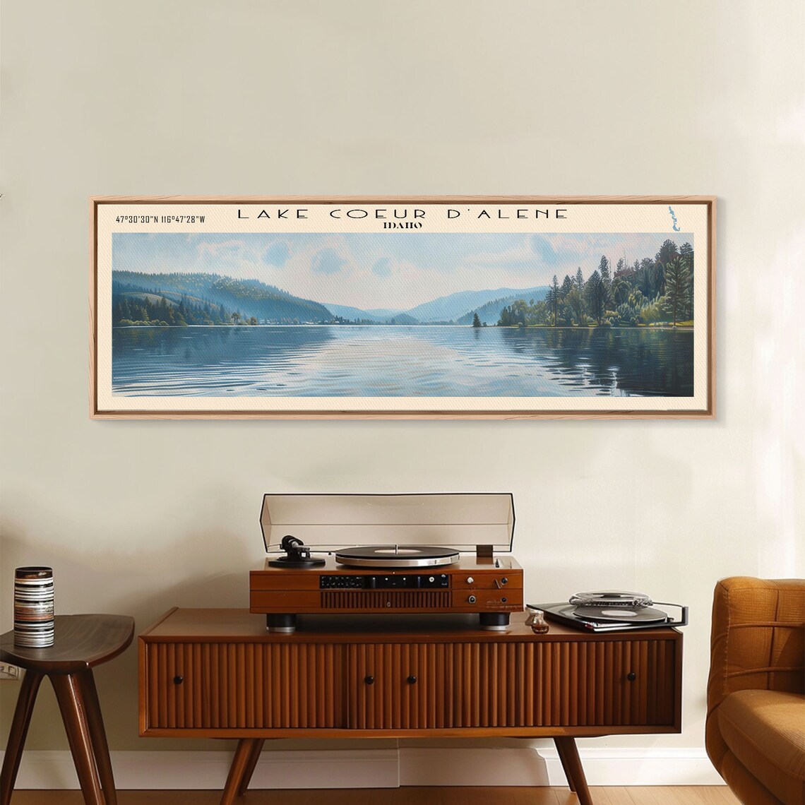 Lake Coeur d'Alene Idaho Travel Poster, Lake House Decor - Image 5