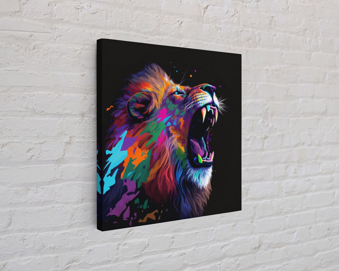 Pop Art Lion Roar, Psychedelic Lion Art Print - Image 4