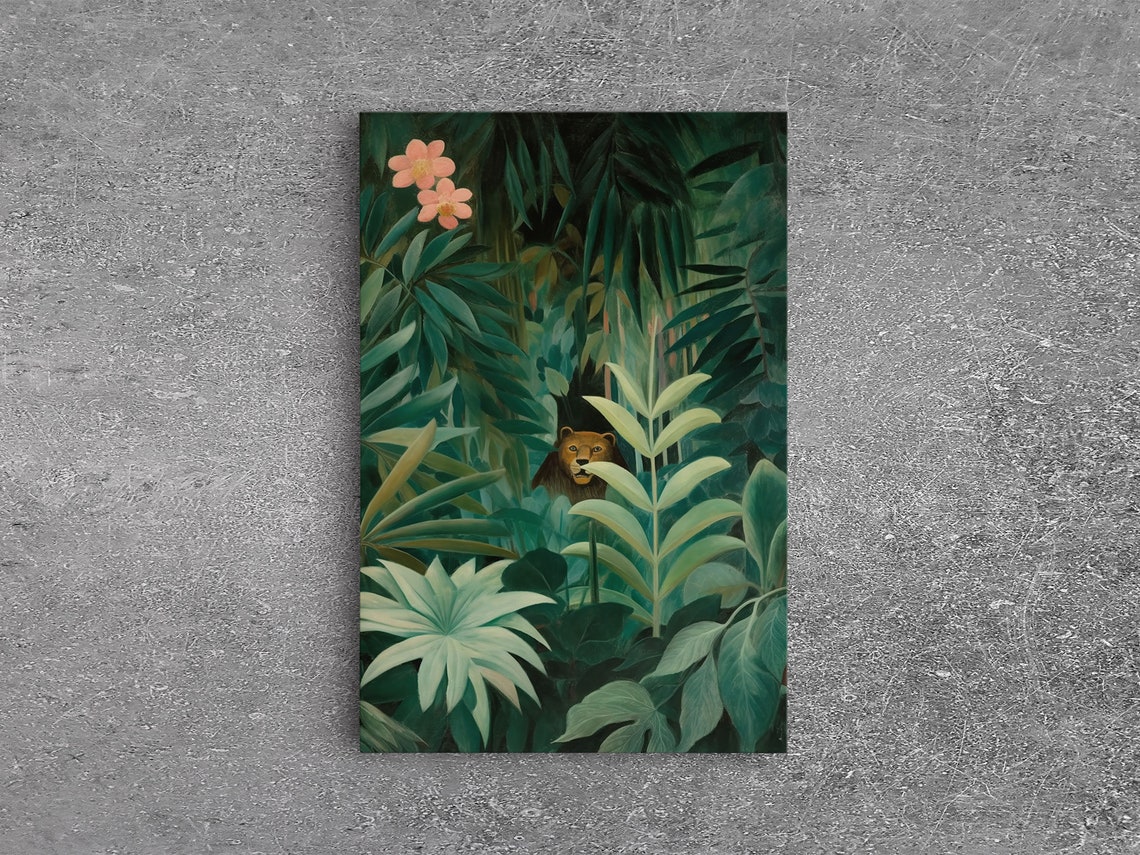 Bear In Lush Tropical Jungle Dense Green Foliage Botanical Art Poster - Image 6