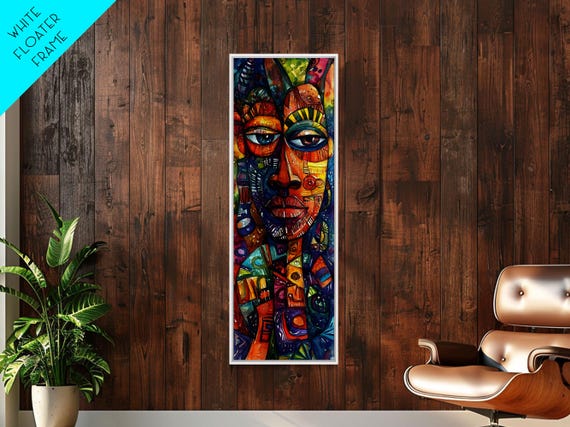 Colorful Tribal Abstract African Art Print Vibrant Afrocentric Living Room Wall Art Unique Boho Decor Bold Ethnic Artwork