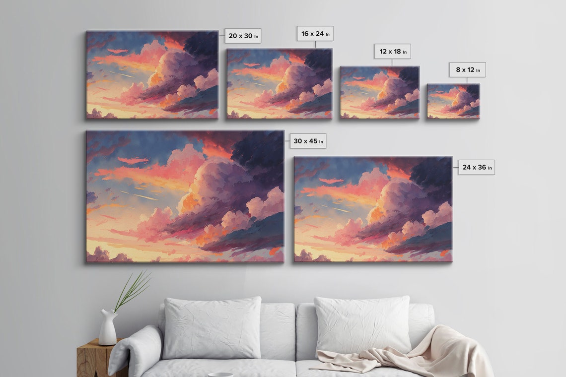 Pink Clouds Sunset Vibrant Violet Sky Dramatic Evening Art Poster - Image 2
