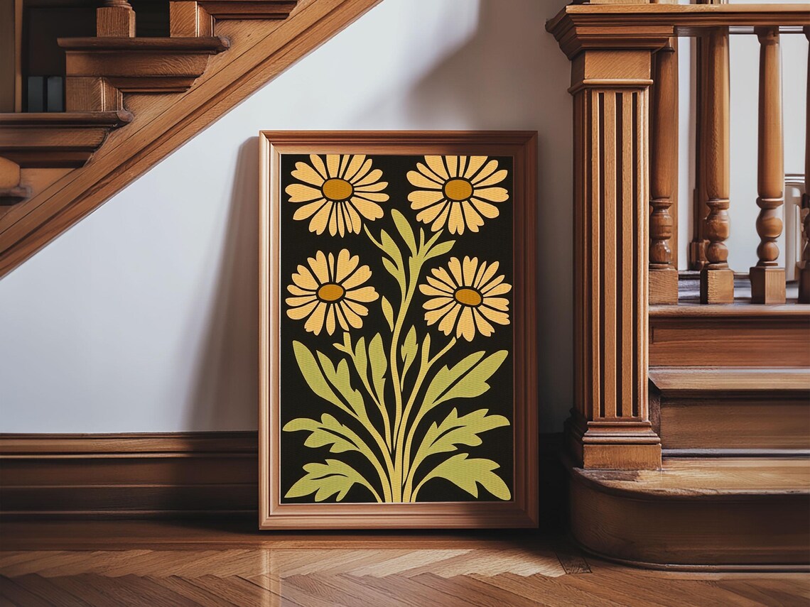 Mid Century Modern Abstract Flowers, Art Print - Image 4