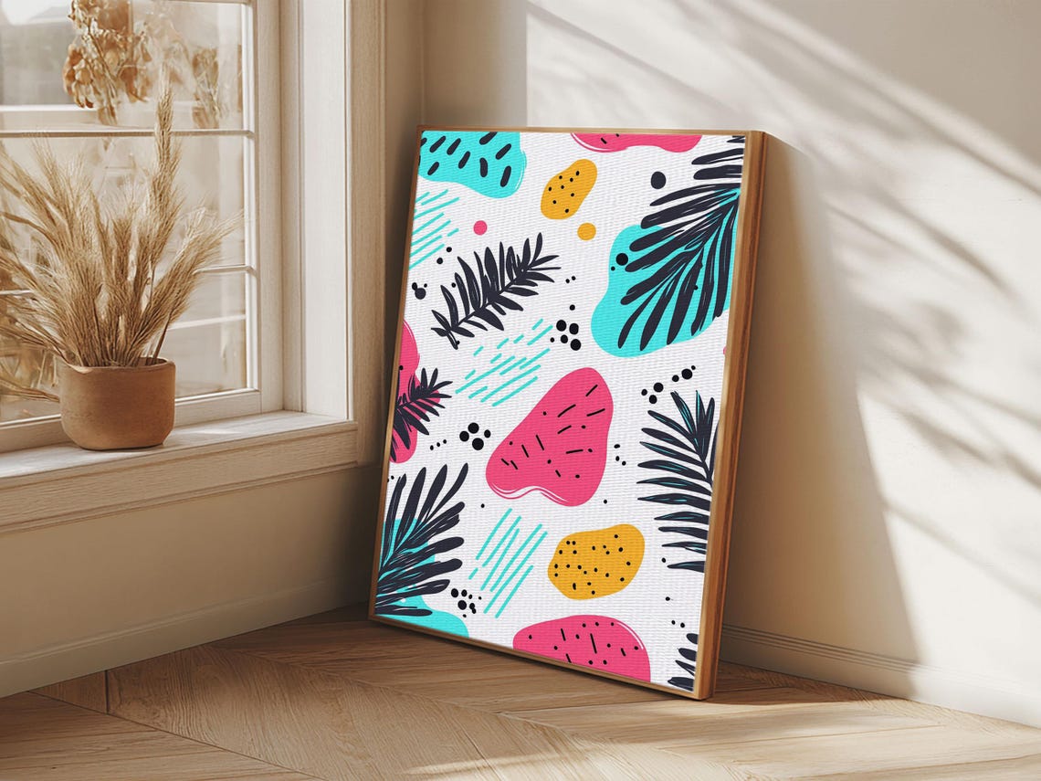 Retro Style Abstract Painting, Colorful