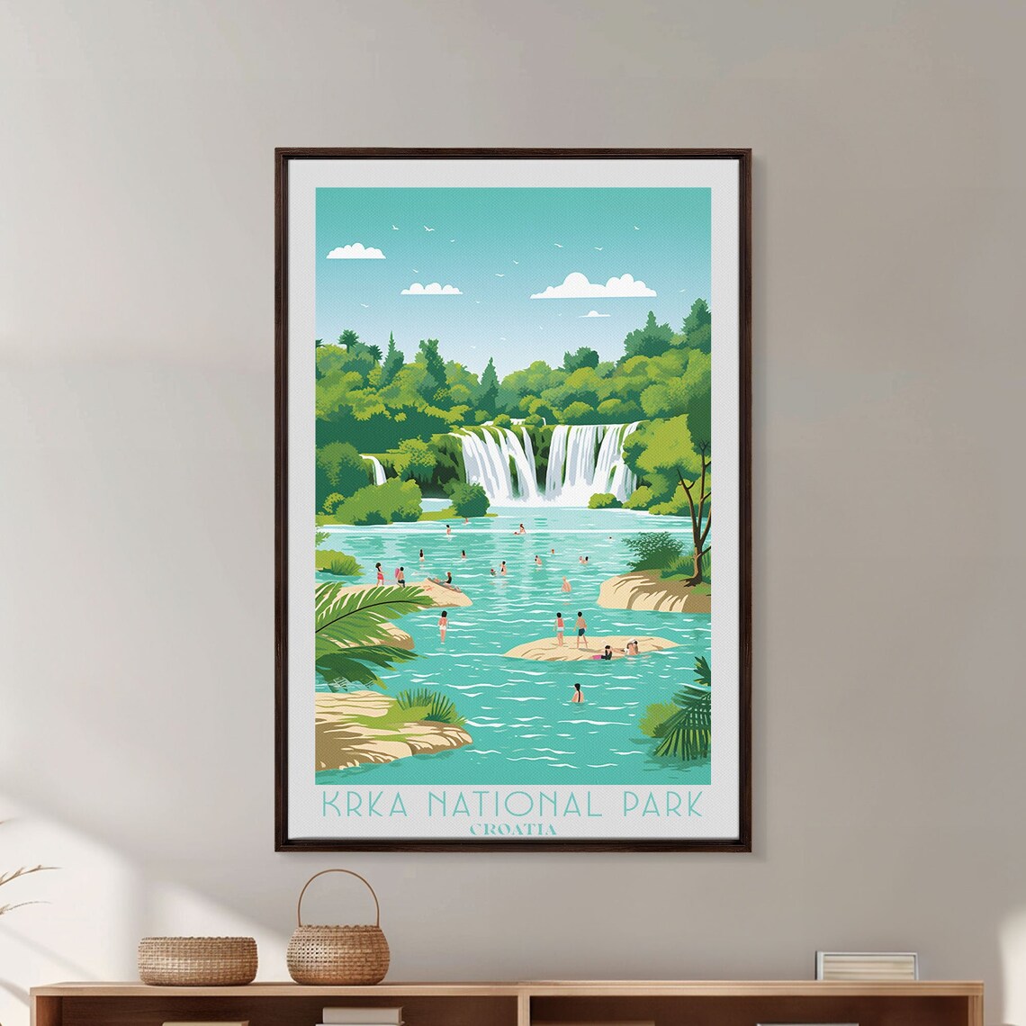 Krka National Park Croatia Waterfall Cascades Swimming Turquoise River Poster - Image 5