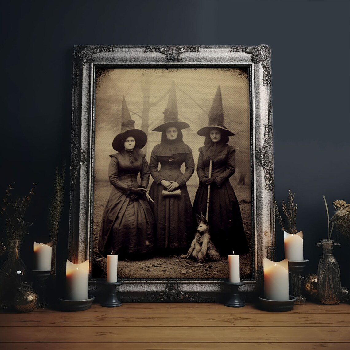 Spooky Witches Vintage Halloween Gothic Art Print - Image 6