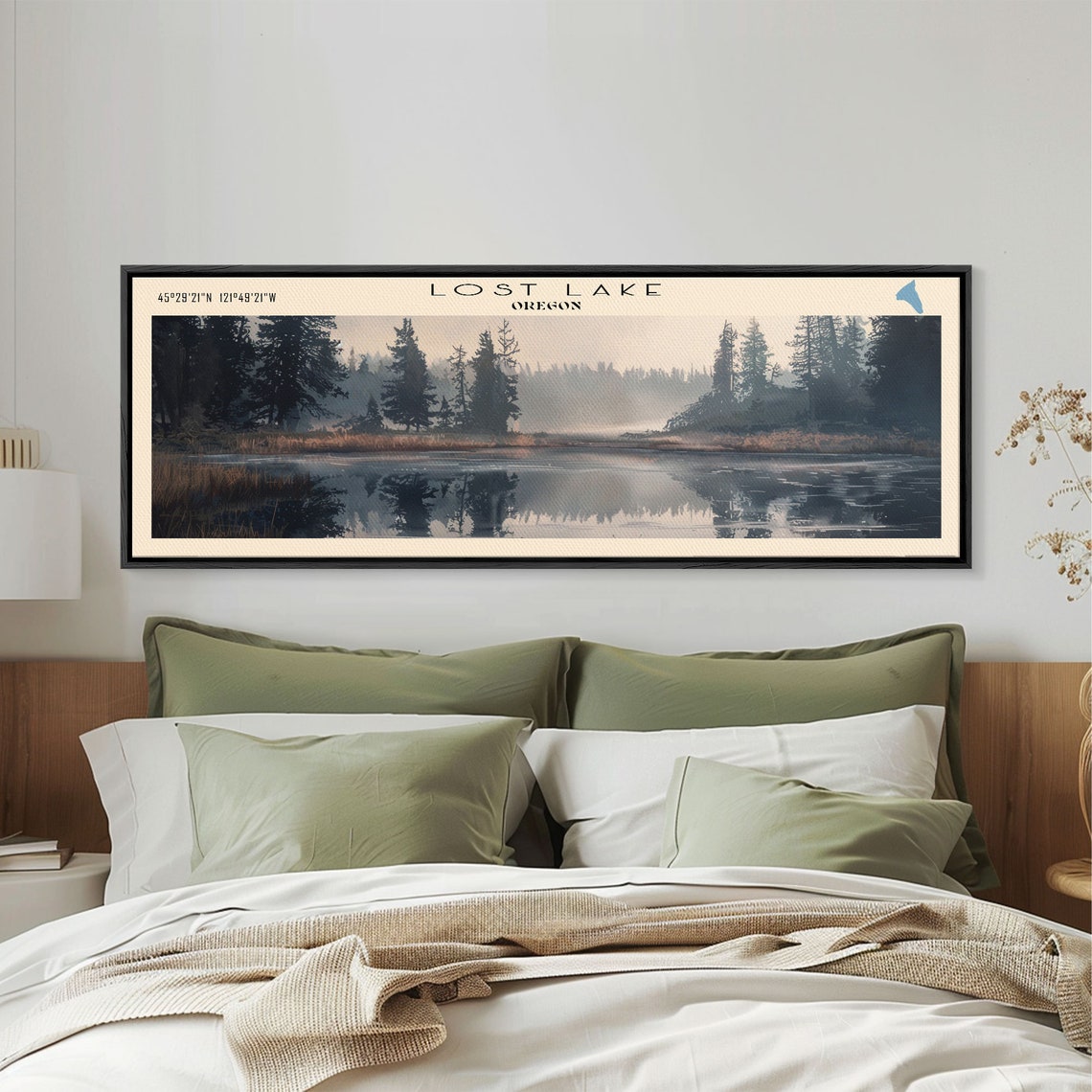 Lost Lake Oregon Dusk Mist Mirror Still Water Dark Pine Forest Poster - Image 5
