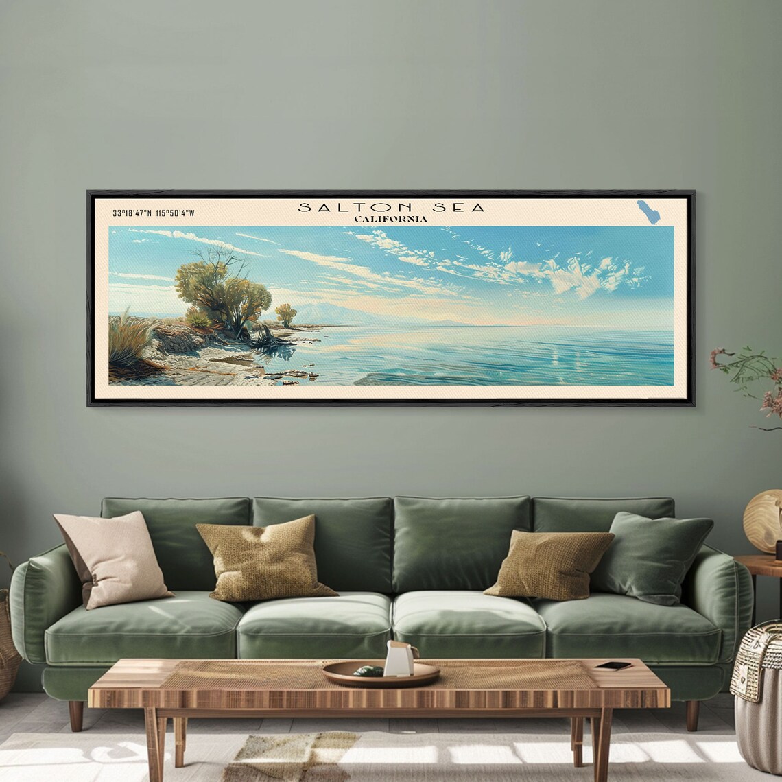 Salton Sea California Turquoise Desert Sea Bright Sky Travel Poster - Image 3