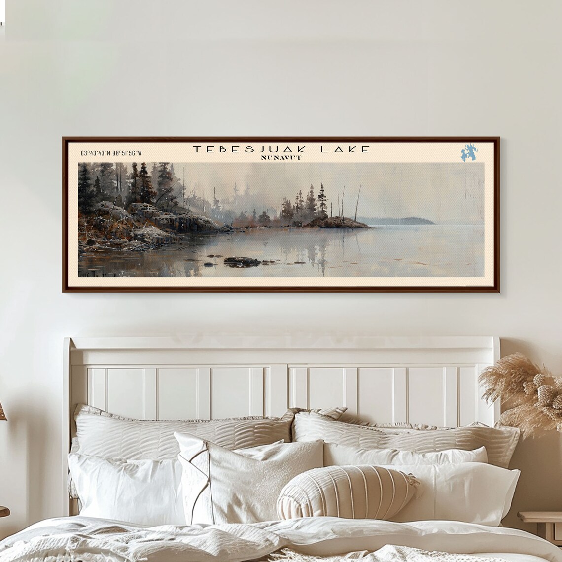 Tebesjuak Lake Nunavut Foggy Boreal Shore Pine Forest Travel Poster - Image 3